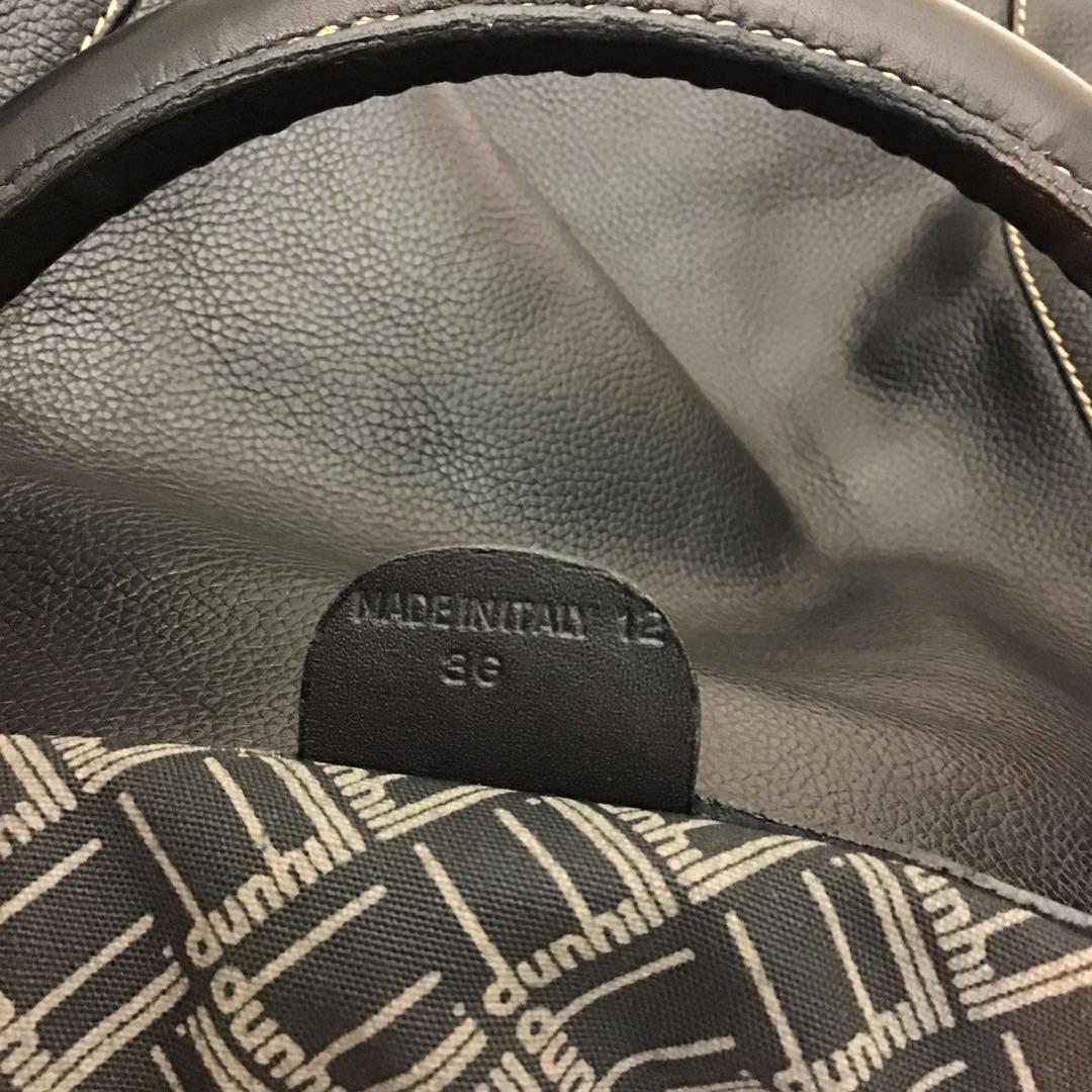 ‼️ダンヒルdunhill‼️ブラック レザー　2wayショルダー付きボストンバッグ