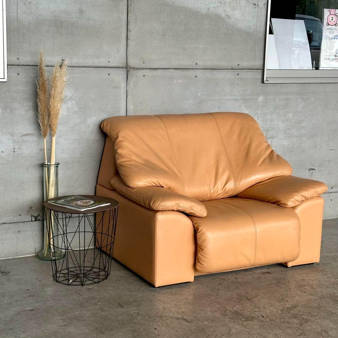 マルニ木工 maruni レザーソファ 1P✦ベージュ 本革 リラックスチェア