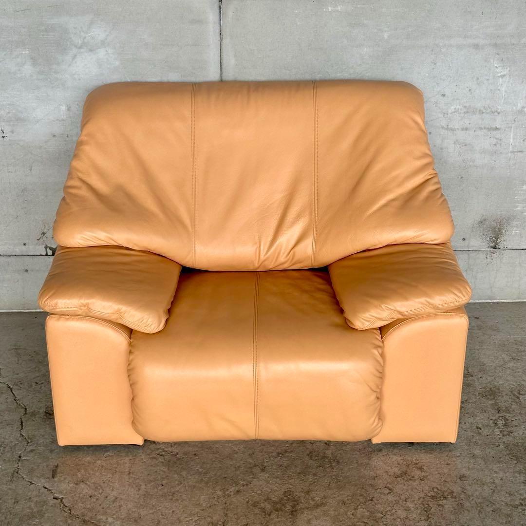 マルニ木工 maruni レザーソファ 1P✦ベージュ 本革 リラックスチェア