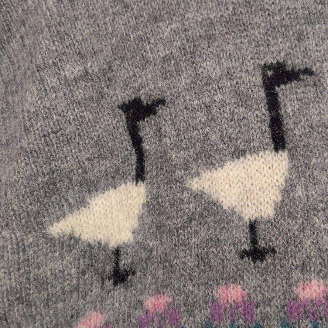 スーザンブリストル グレー ニットベスト　鳥柄