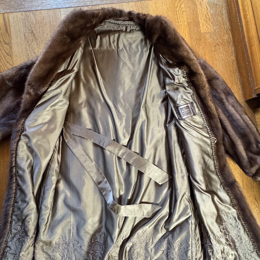 【新品未使用】SAGA MINK サガミンク デミバフ毛皮 ファー ロングコート