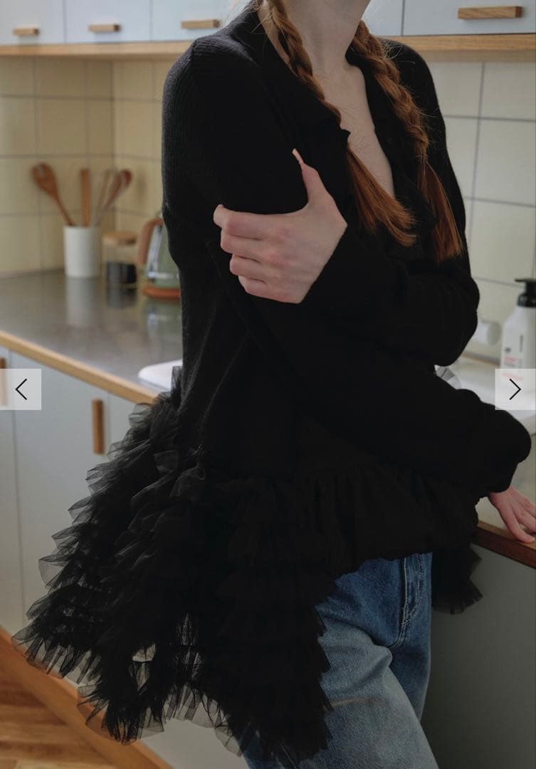 ハニーミーハニー ブラックカーディガン チュール