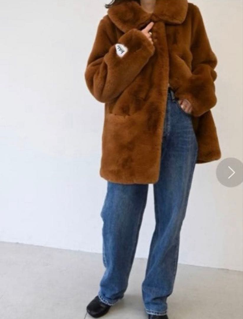 JAKKE ジャッキー フェイクファーコート ブラウン　36