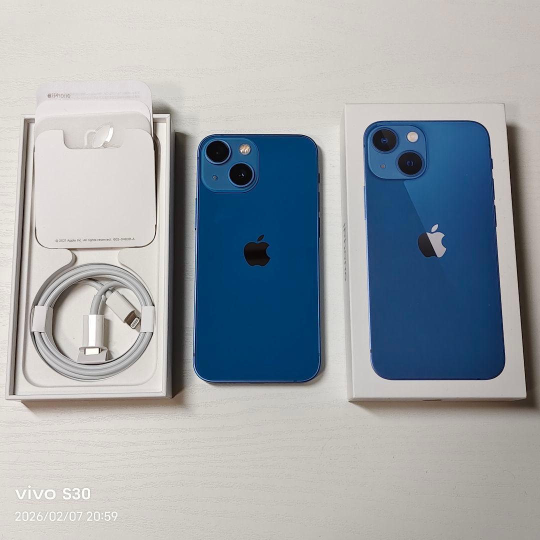 超美品 iPhone 13 mini 128GB ブルー 本体 SIMフリー
