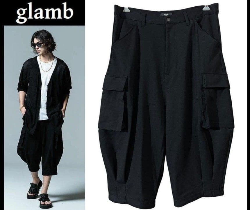 ！NDO様！！美品 23SS グラム クロップド サルエル カーゴ パンツ 黒