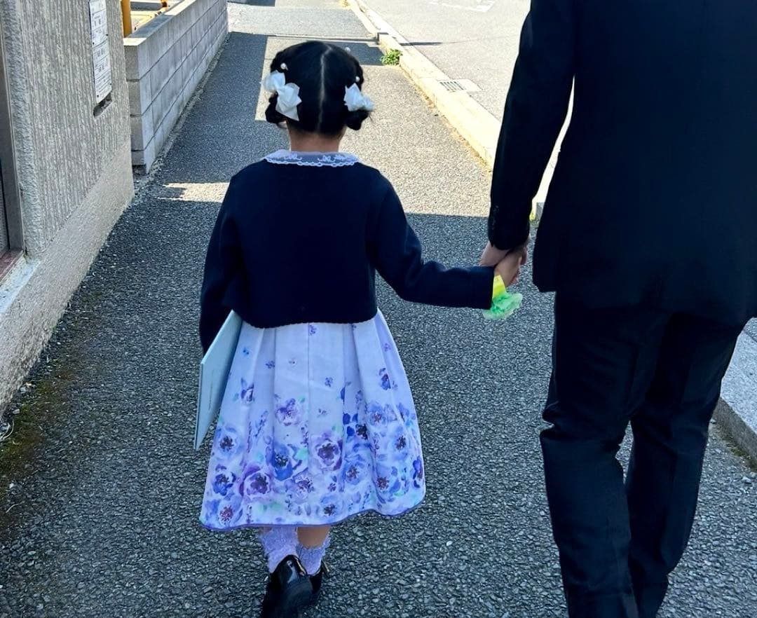 美品　花柄ノースリーブドレス（紫色系）、ジャケット、ブラウスセット120㎝