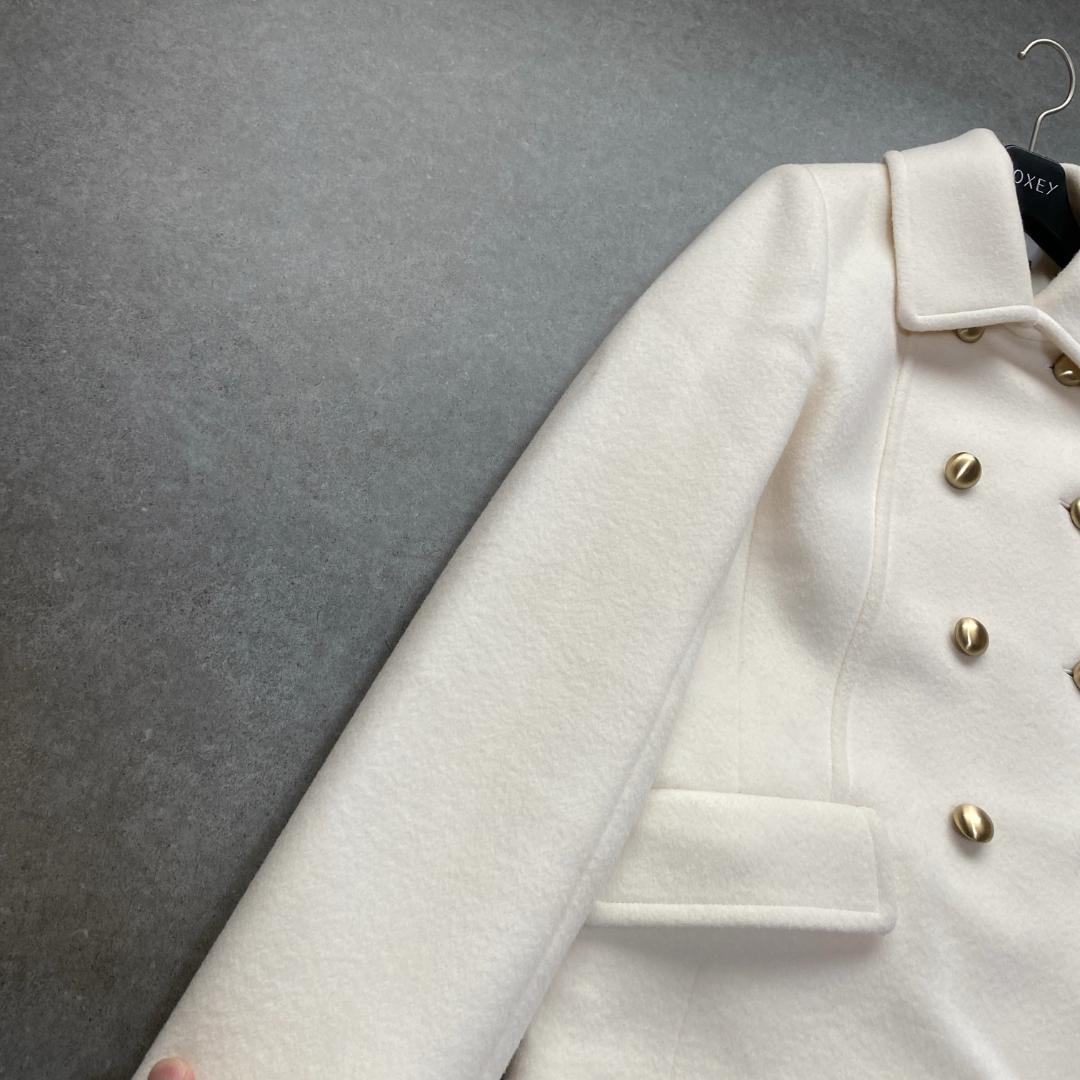 美品✨allureville ショートビーバーオフィサーコート オフホワイト2