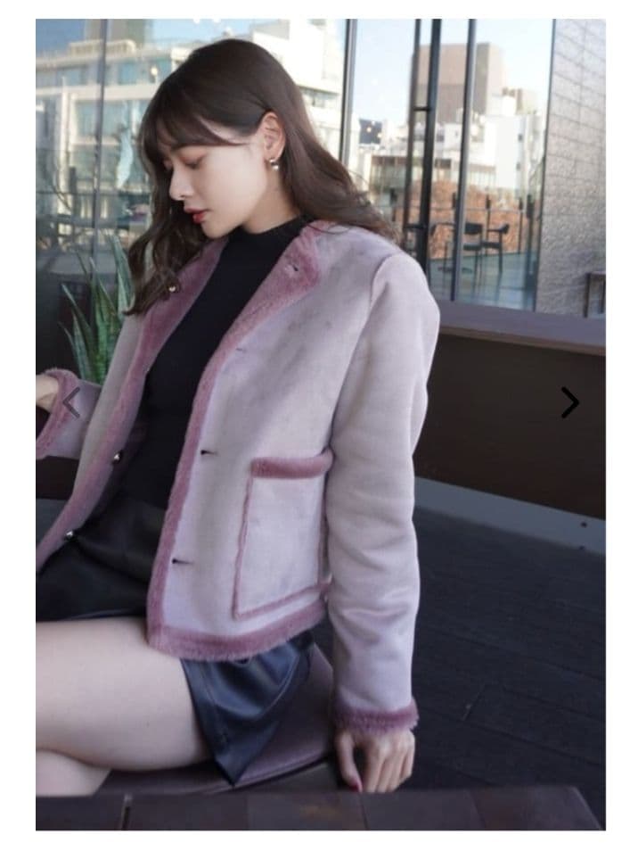 Her lip to ウールショートコート　モーブピンク