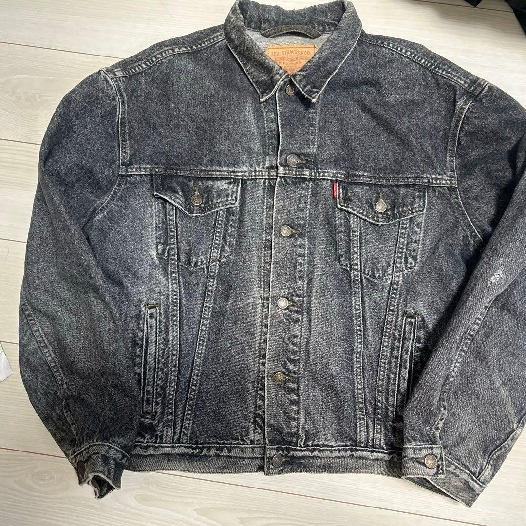Levis デニムジャケット 70503 02 ユーロ XXL ブラック 先染め