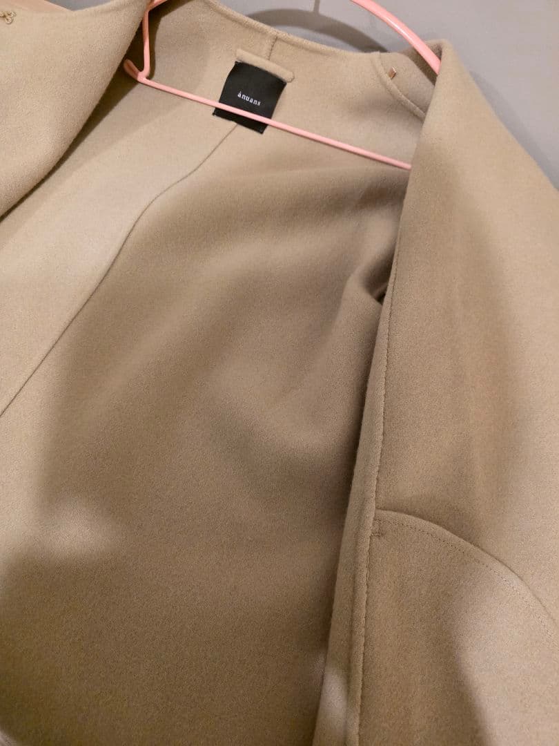 【紙タグ付き】anuans リバーウールミドルマフラーコート