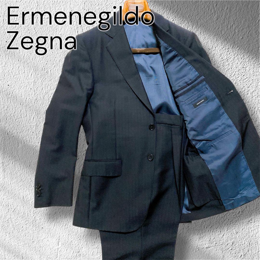 極美品 エルメネジルドゼニア スミズーラ TROFEO スーツ ブラック 46c