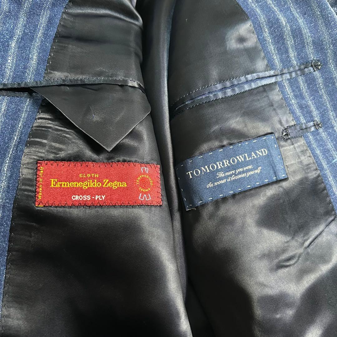 TOMORROWLAND オーダーメイドZegna スーツ　3ピース　ストライプ