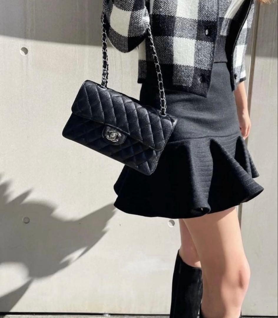 sheller シェリエ　ステッチウールフレアスカート