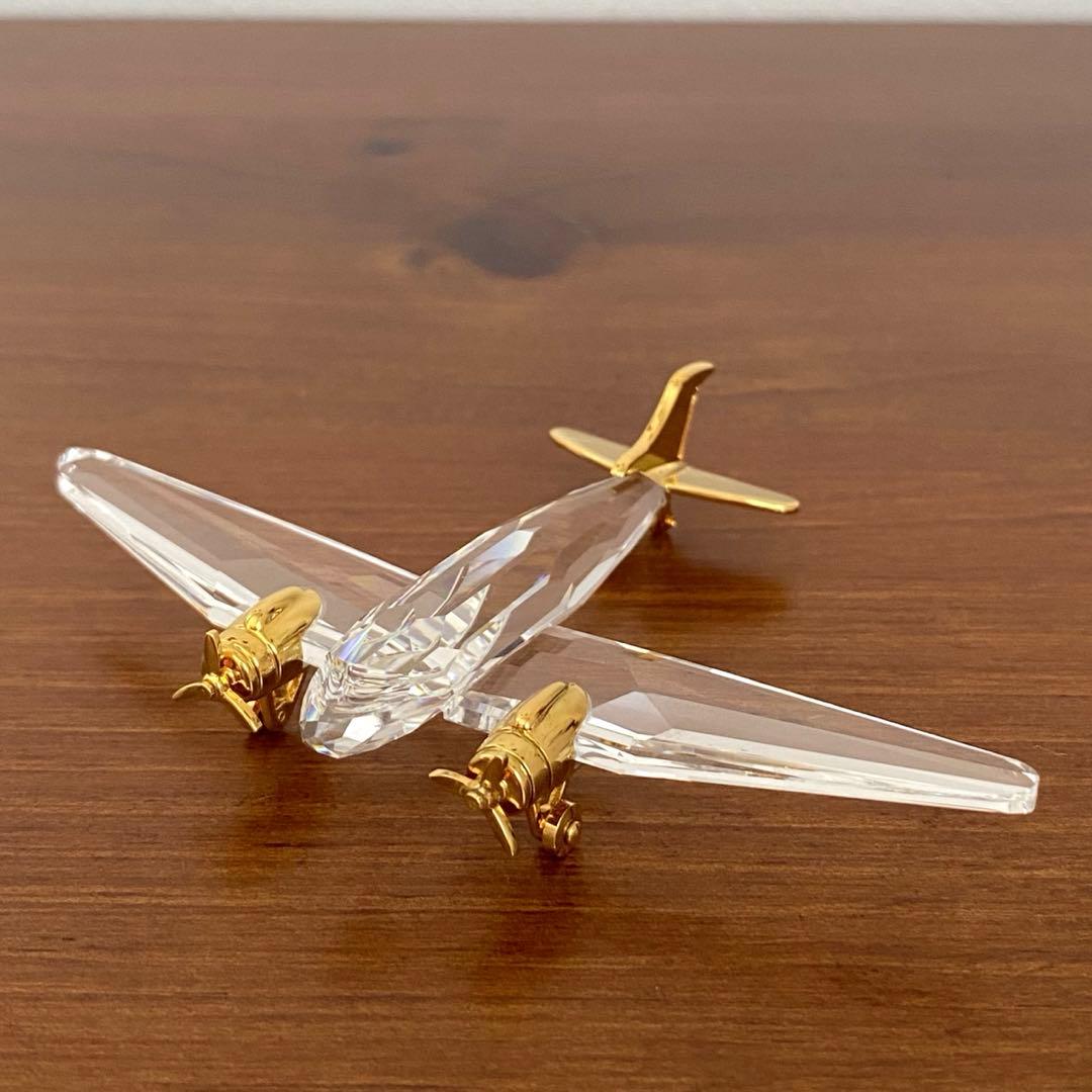 SWAROVSKI スワロフスキー クリスタル 飛行機 置物