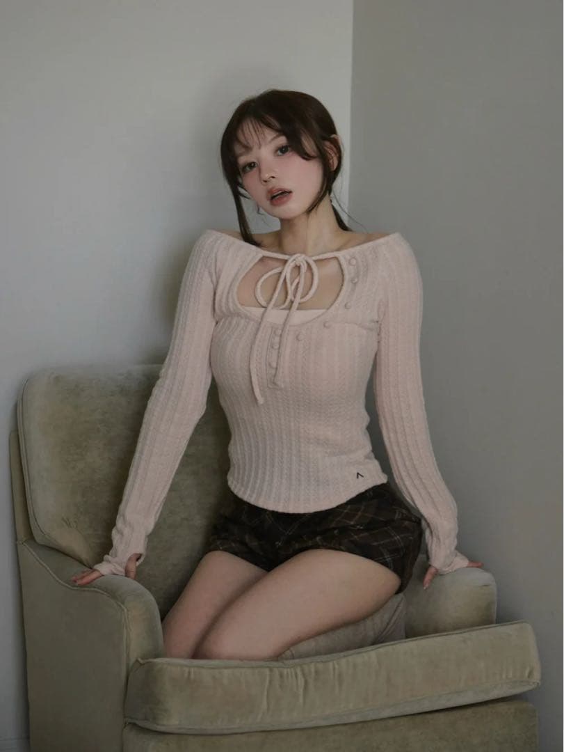 Nini ribbon tops andmary アンドマリー　pink