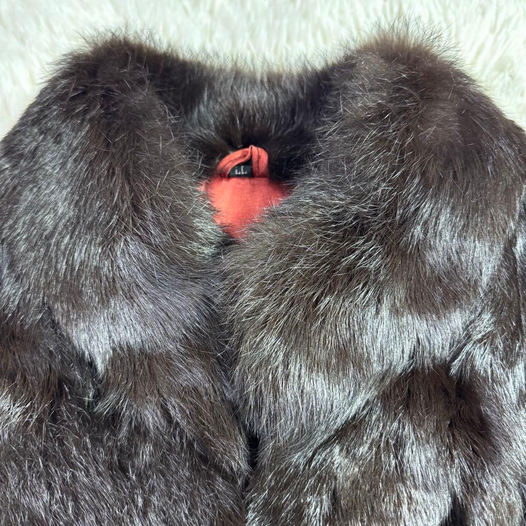 ミンク　リアルファーコート　ダークブラウン　大きいサイズ　艶　光沢　毛皮