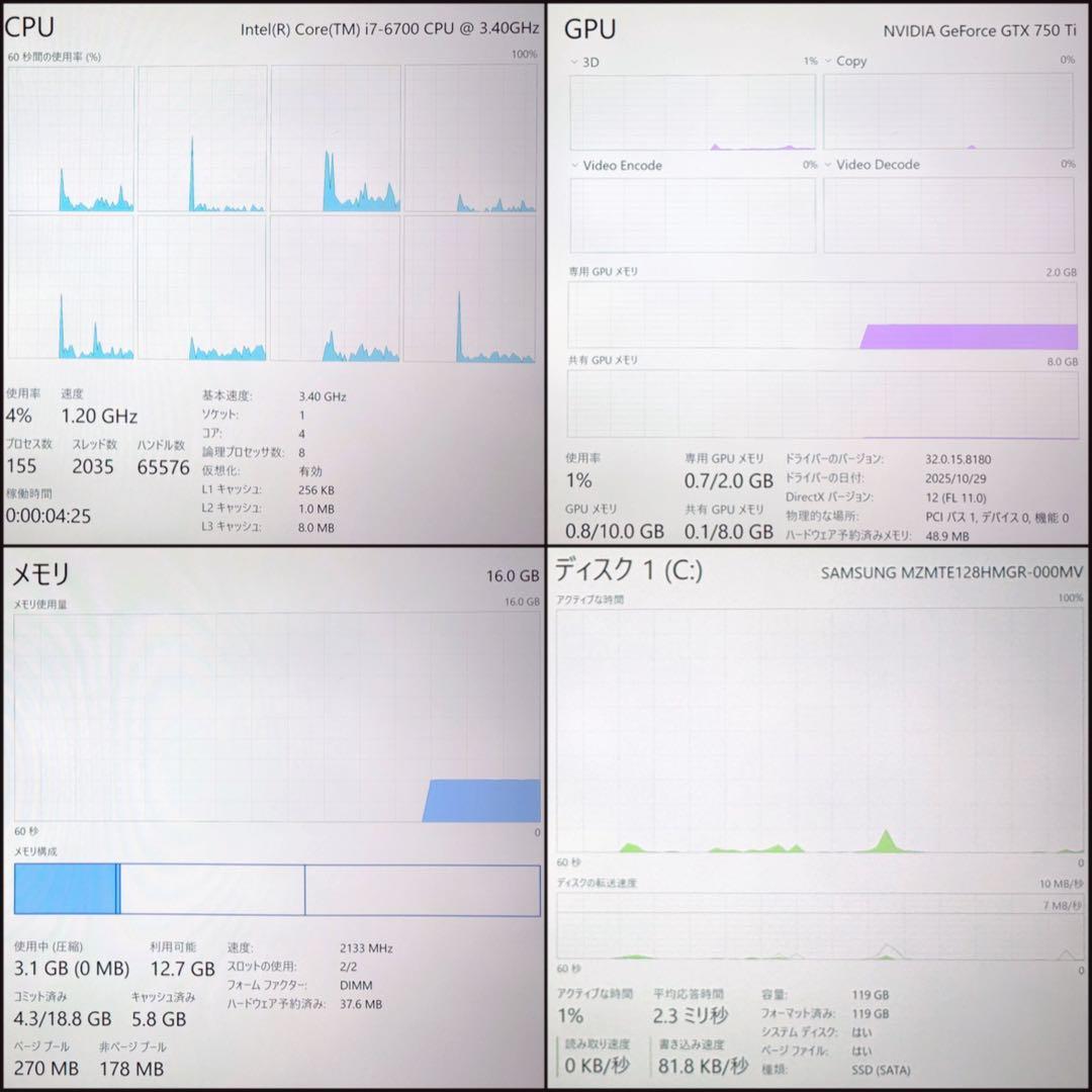 【¥12,800から】メモリ16GB Windows11 デスクトップPC