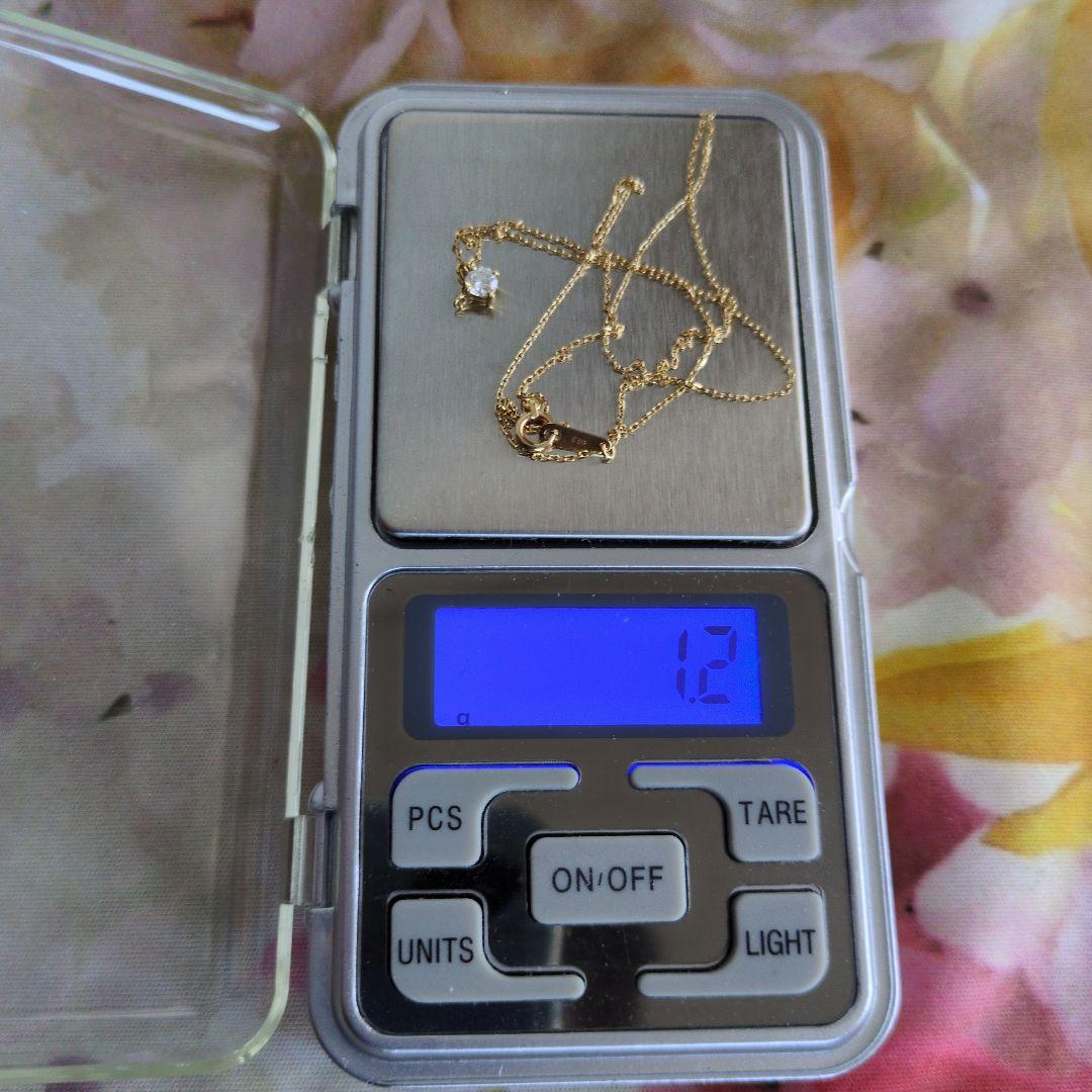 ✿18金✿一粒ダイヤモンドネックレス 　　0.22 ct カード付き