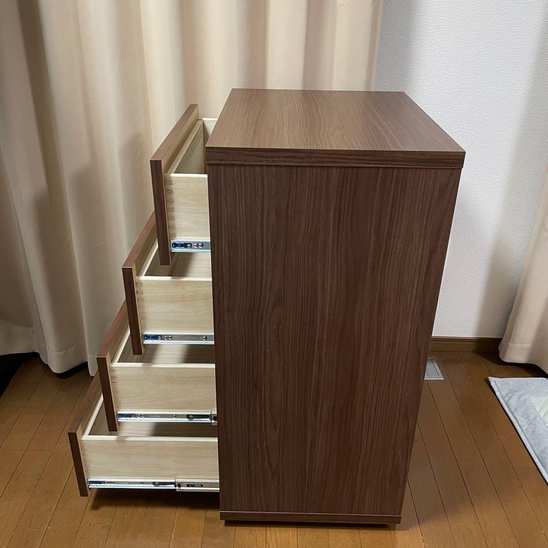 美品　丸繁木工　COMO 604 4段チェスト　プッシュタイプ　国産品　タンス