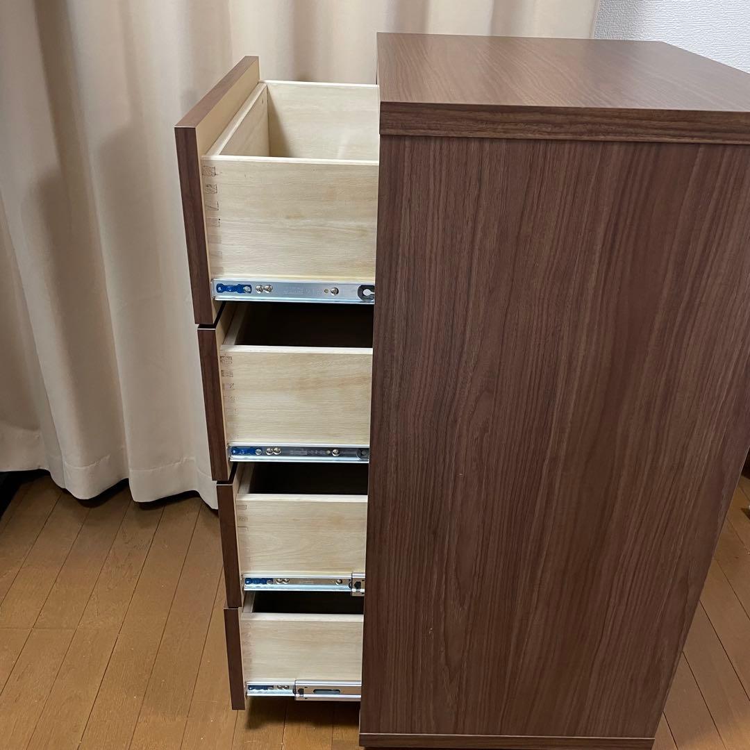 美品　丸繁木工　COMO 604 4段チェスト　プッシュタイプ　国産品　タンス