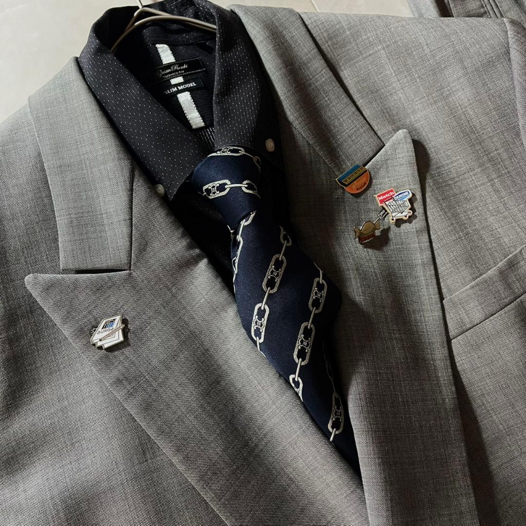 豪華5点セット✨90s高級ダブルブレストスーツ+CELINEネクタイ他