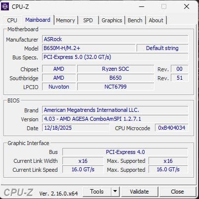 ASRock B650M-H/M.2+ マザーボード BIOS 4.03