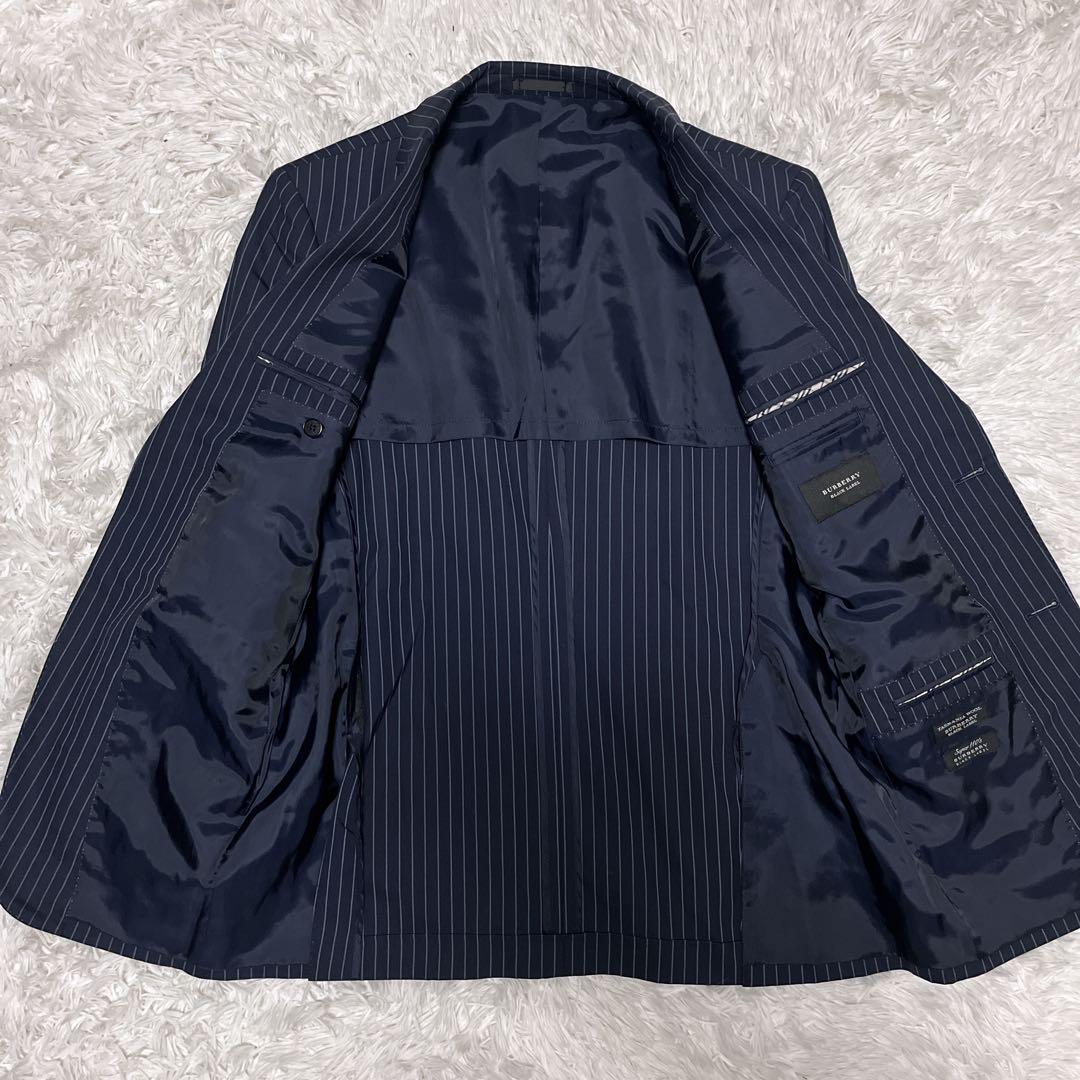バーバリーブラックレーベル セットアップスーツ ネイビー ホースロゴ 38L