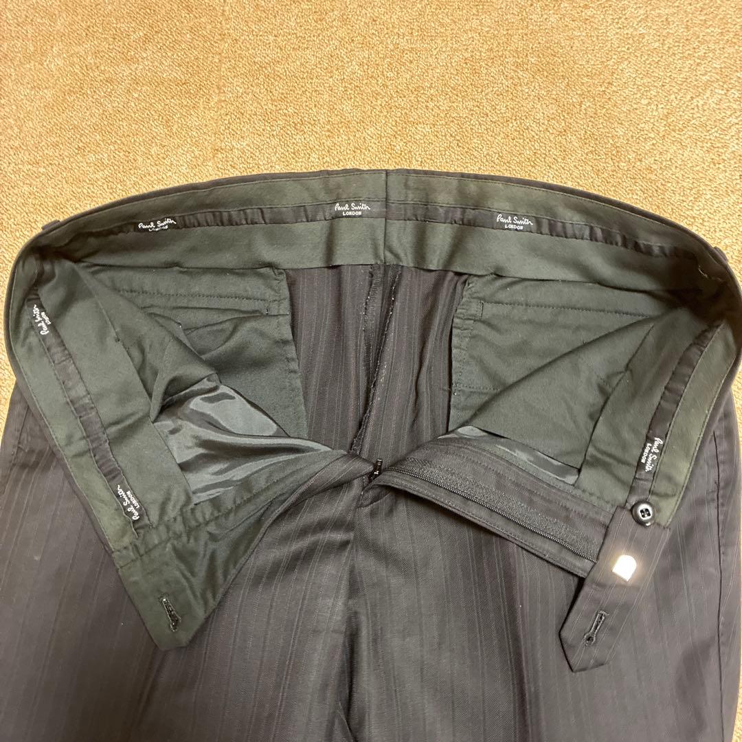 ポールスミスロンドン イタリア生地 ブラックストライプスーツ Lサイズ