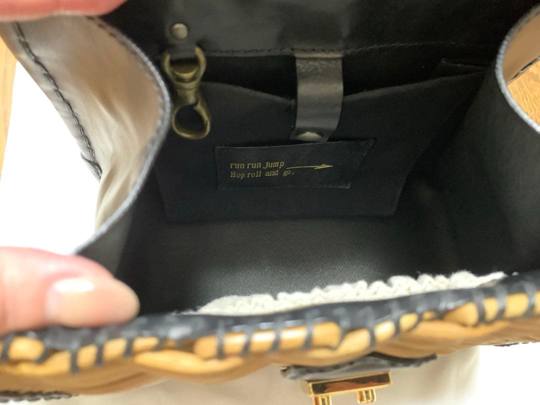 ebagos　エバゴス　カーフハンドバッグ M　ケリー　カーフレザー×紅籐 黒