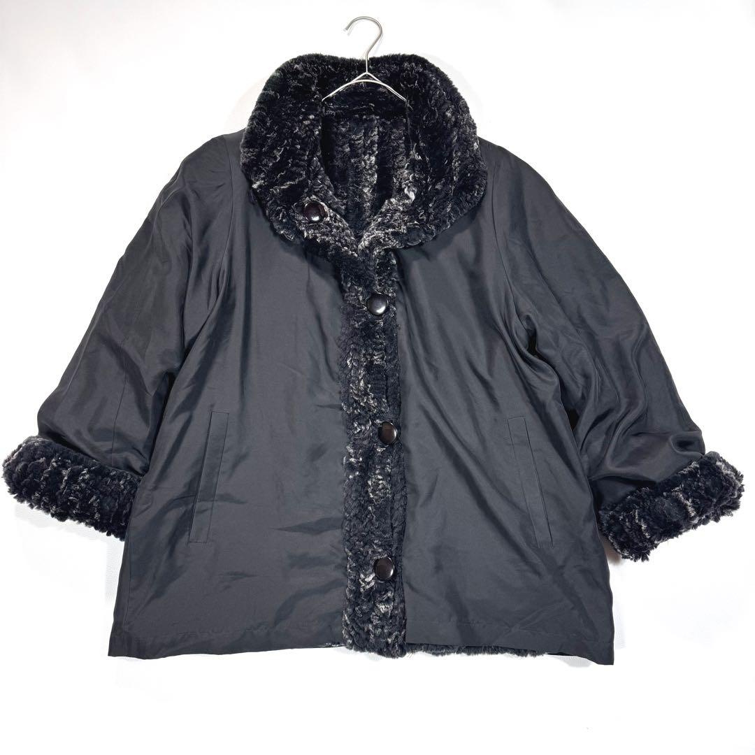 エンバ ファーコート リアルファー リバーシブル シルク 撥水加工