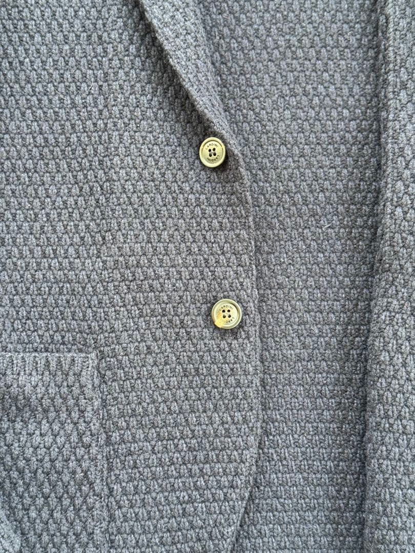 ラルディーニ　カシミヤ100%ニットジャケット2Bネイビー　Sサイズ46相当