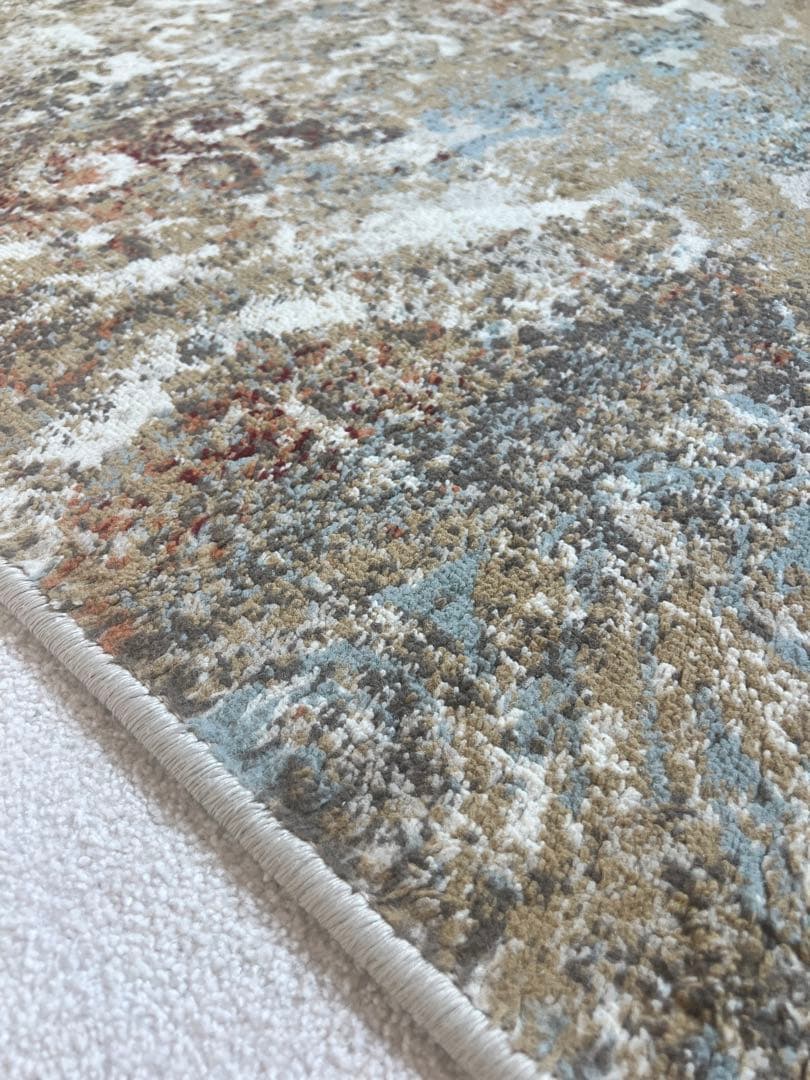 B-company ラグ 絨毯 おしゃれ かわいい インテリア　ベージュ 赤