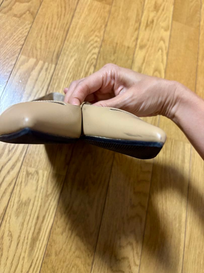 ペリーコ　ベージュ ポインテッドトゥ フラットシューズ 38 24cm