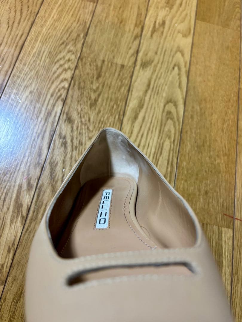 ペリーコ　ベージュ ポインテッドトゥ フラットシューズ 38 24cm