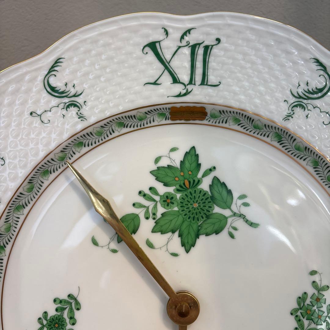 稼働品　ヘレンド(HEREND) パセリグリーン ウォールクロック