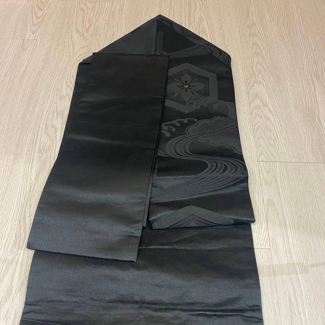 【高級 西陣織】正絹 帯 千草謹製 黒 慶長吉祥紋様 松 華紋 訪問着 留袖