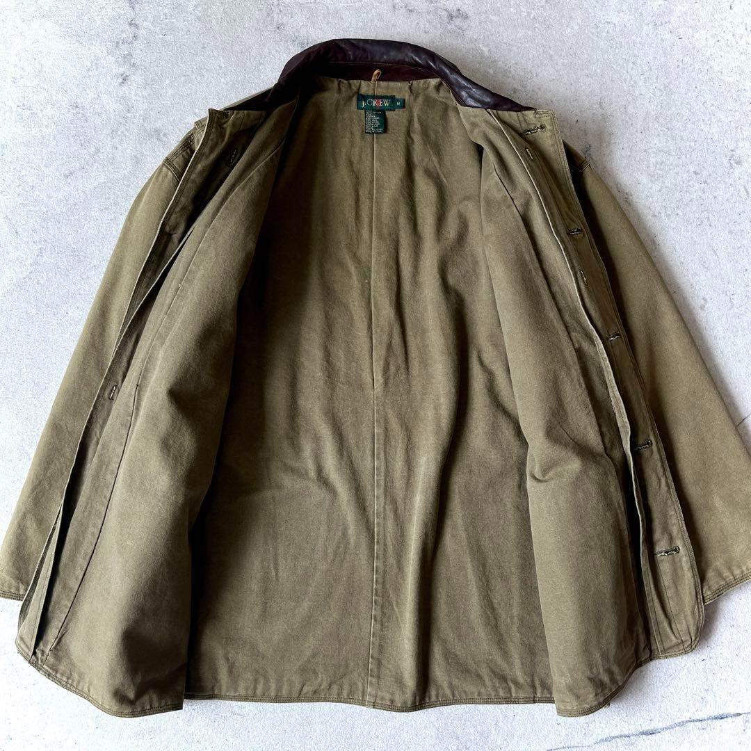 90s J.Crew ジェイクルー 巨人タグレザー襟 ハンティングジャケット 緑