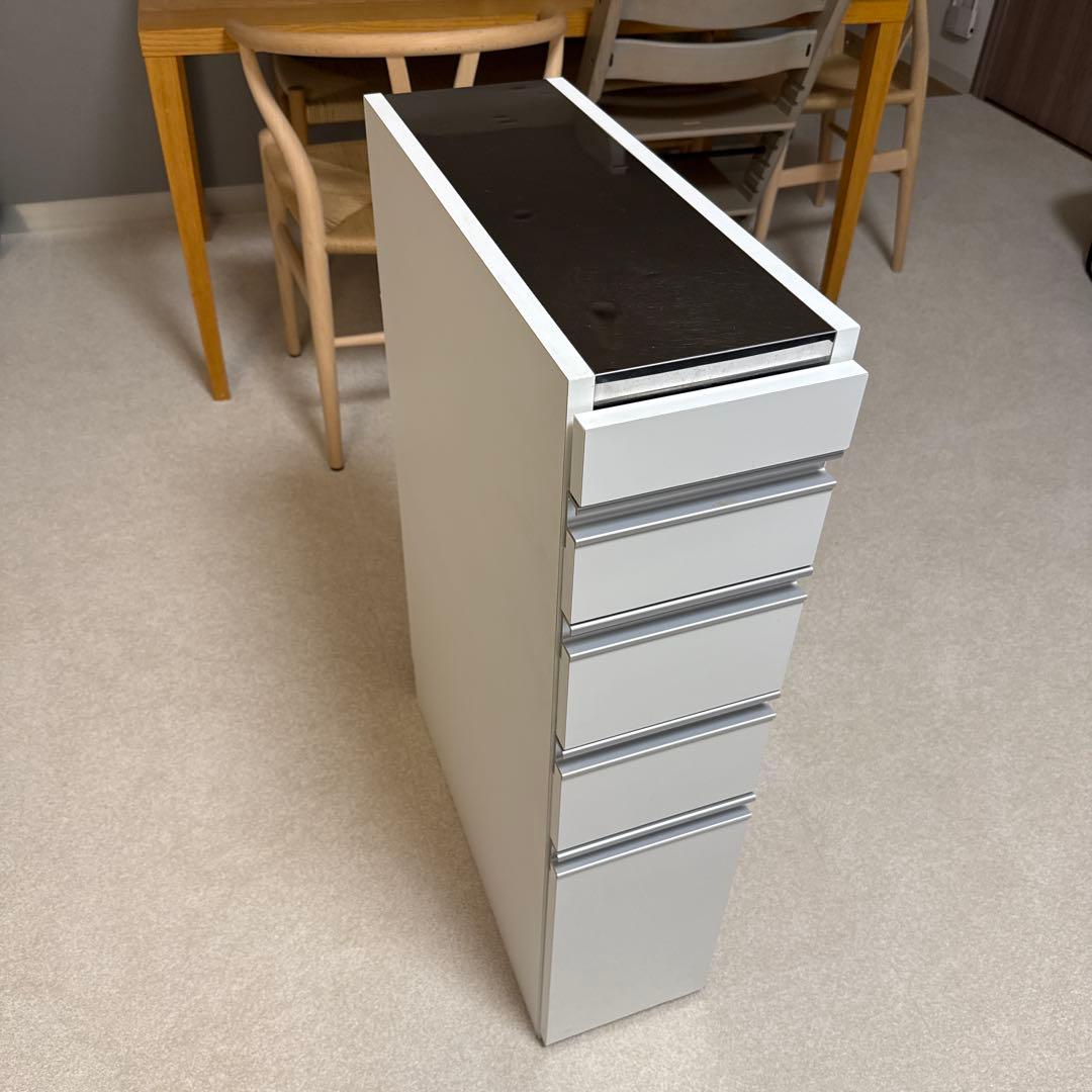 ダブルステンレス天板引き出し収納 20cm幅