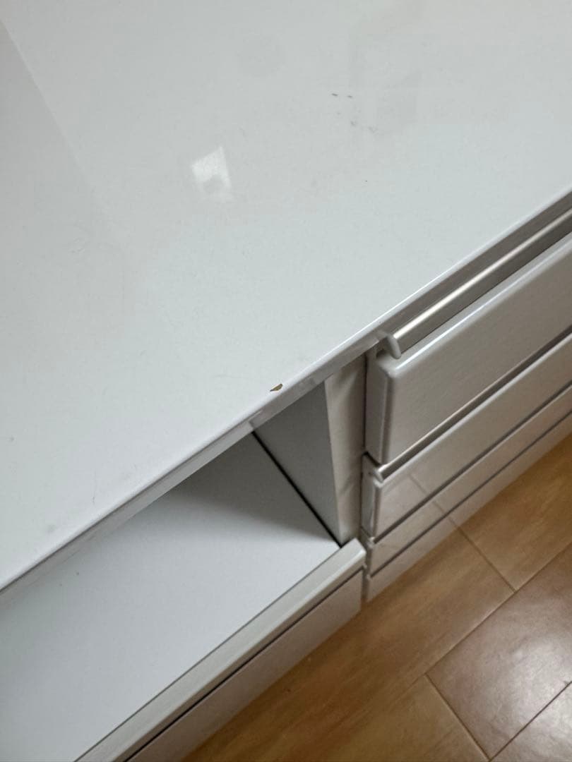 (幅)180cm キッチンボード/チェスト/食器棚/ホワイト