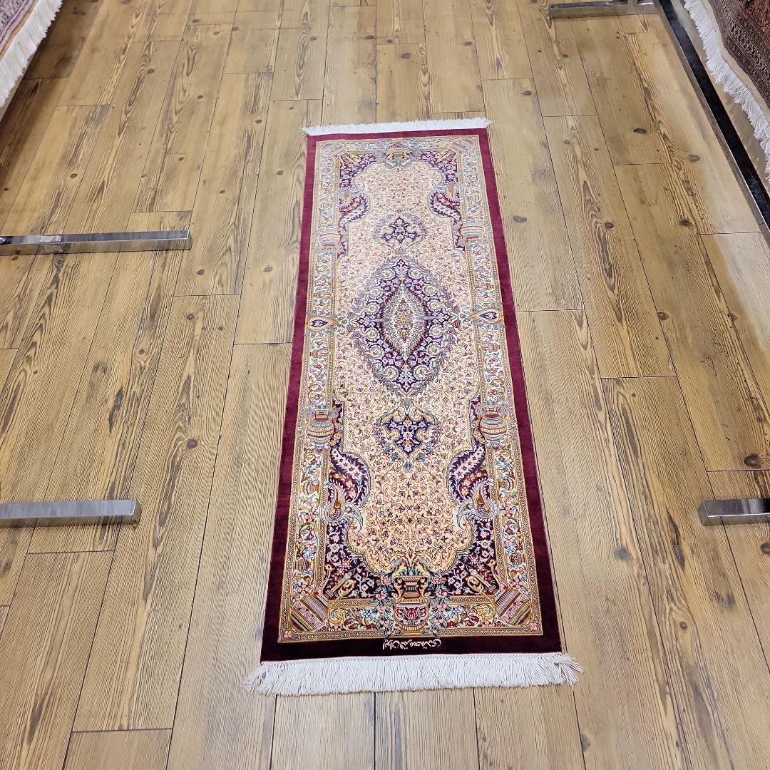 141X48cmクム産廊下敷きタイプマット(942)ギャッベ・ラグ・じゅうたん