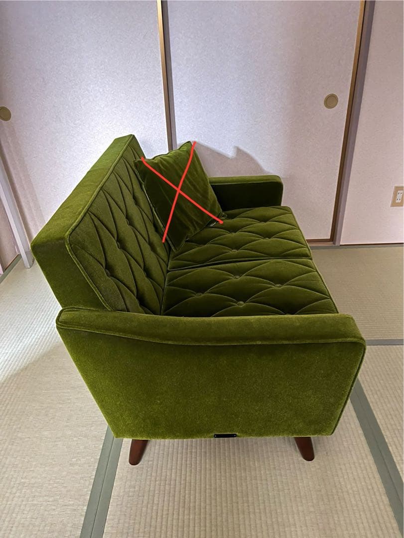 カリモク60 ロビーチェア 2シーター モケットグリーン