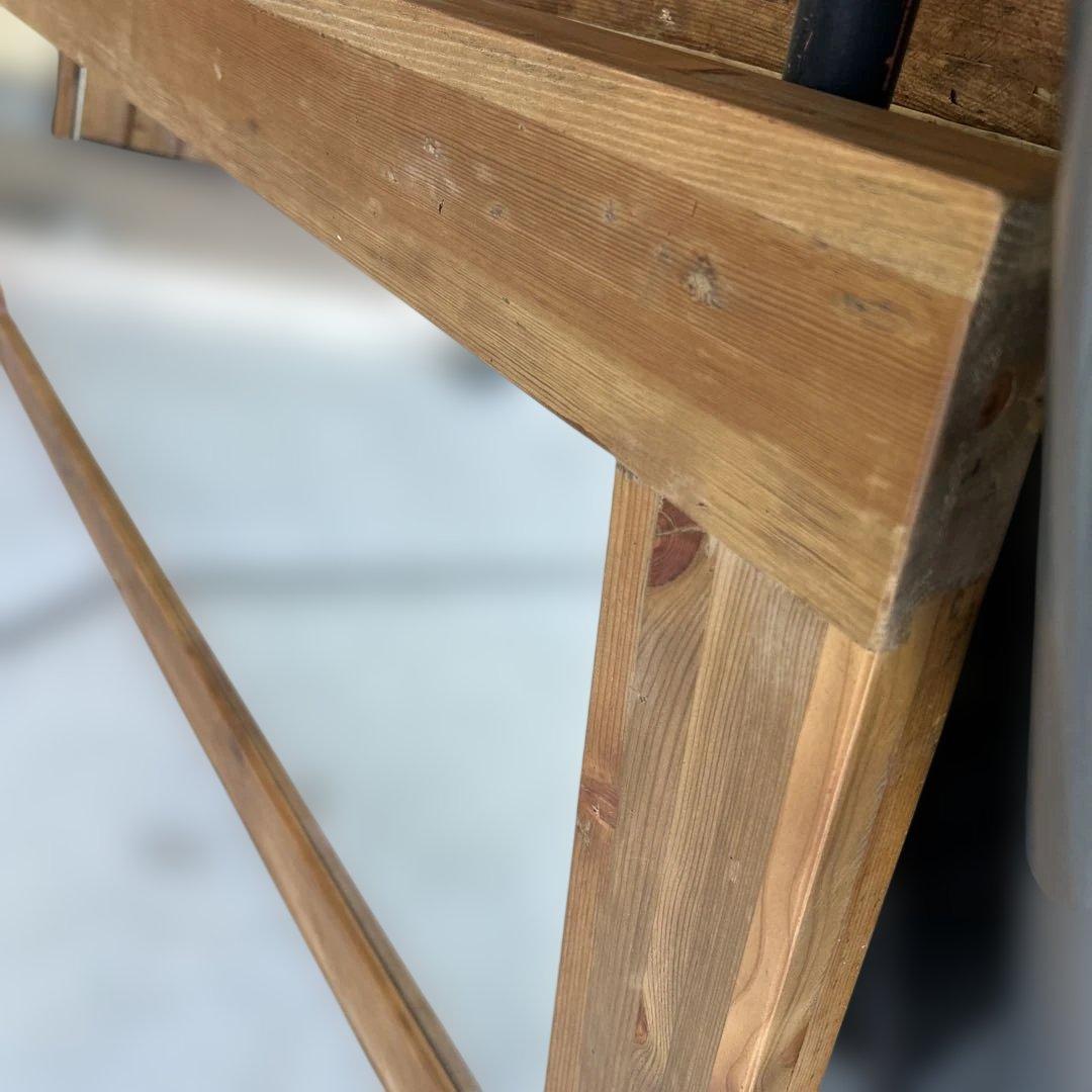 クラッシュゲート オクトミラー パイン古材 160cm 特大 姿見 全身鏡 無垢