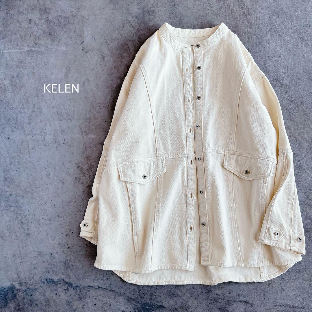 kelen ⿻ ケレン デニム シャツ ジャケット “SAUN” Gジャン 白