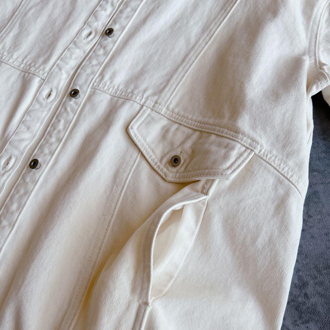 kelen ⿻ ケレン デニム シャツ ジャケット “SAUN” Gジャン 白