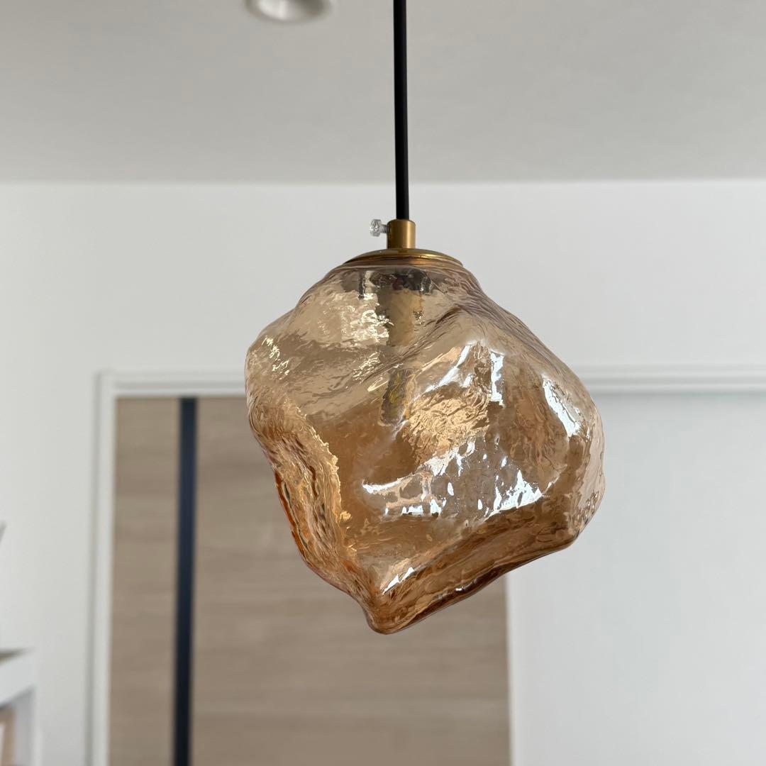 【美品】ガラス製 ペンダントライト 3灯セット ダクトレール 送料込