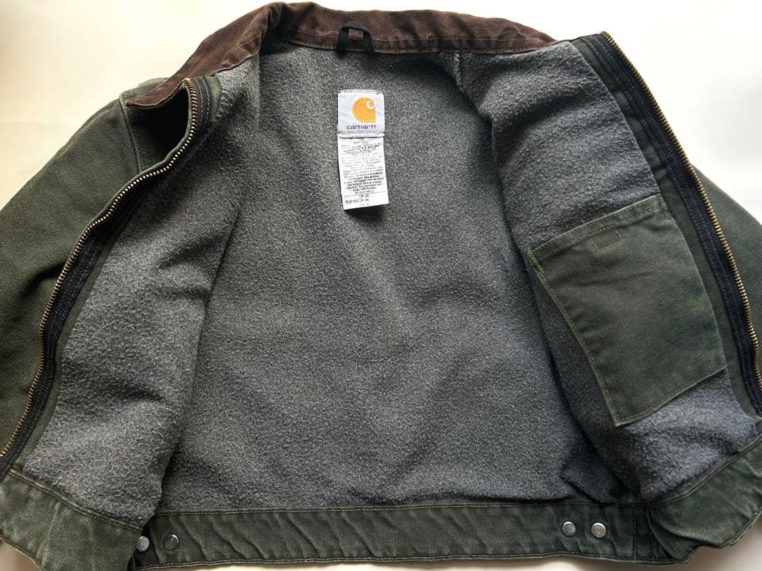 Carharttキッズ ワークジャケットUSA製オリーブグリーンM（8)キッズ