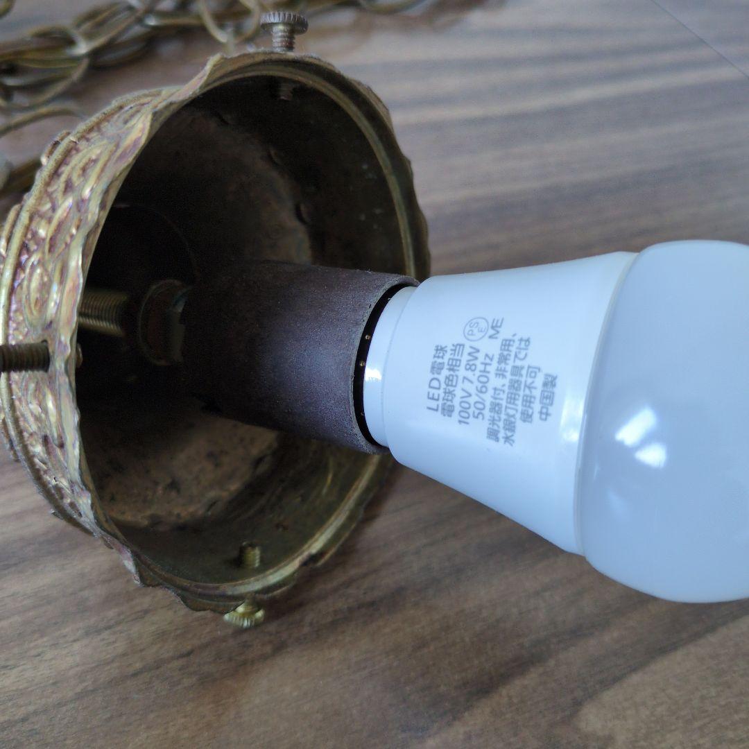 ヴィンテージ アンティーク ペンダントランプ ミルクガラス