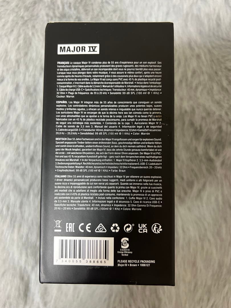 Marshall Major IV ワイヤレスヘッドフォン