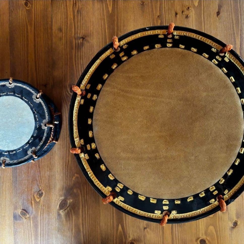 締太鼓　太鼓 大・小セット スタンド付き