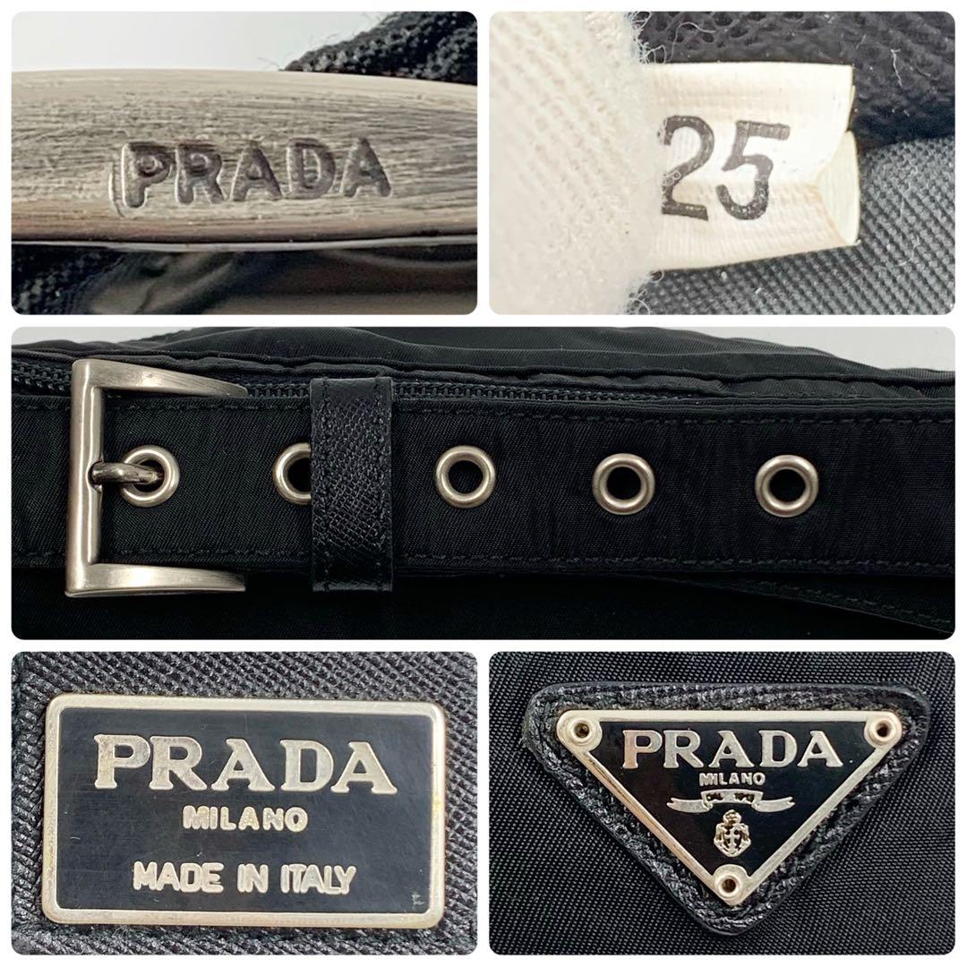【✨美品✨】プラダ ウエストポーチ 三角ロゴ ナイロン ブラック 保存袋付き